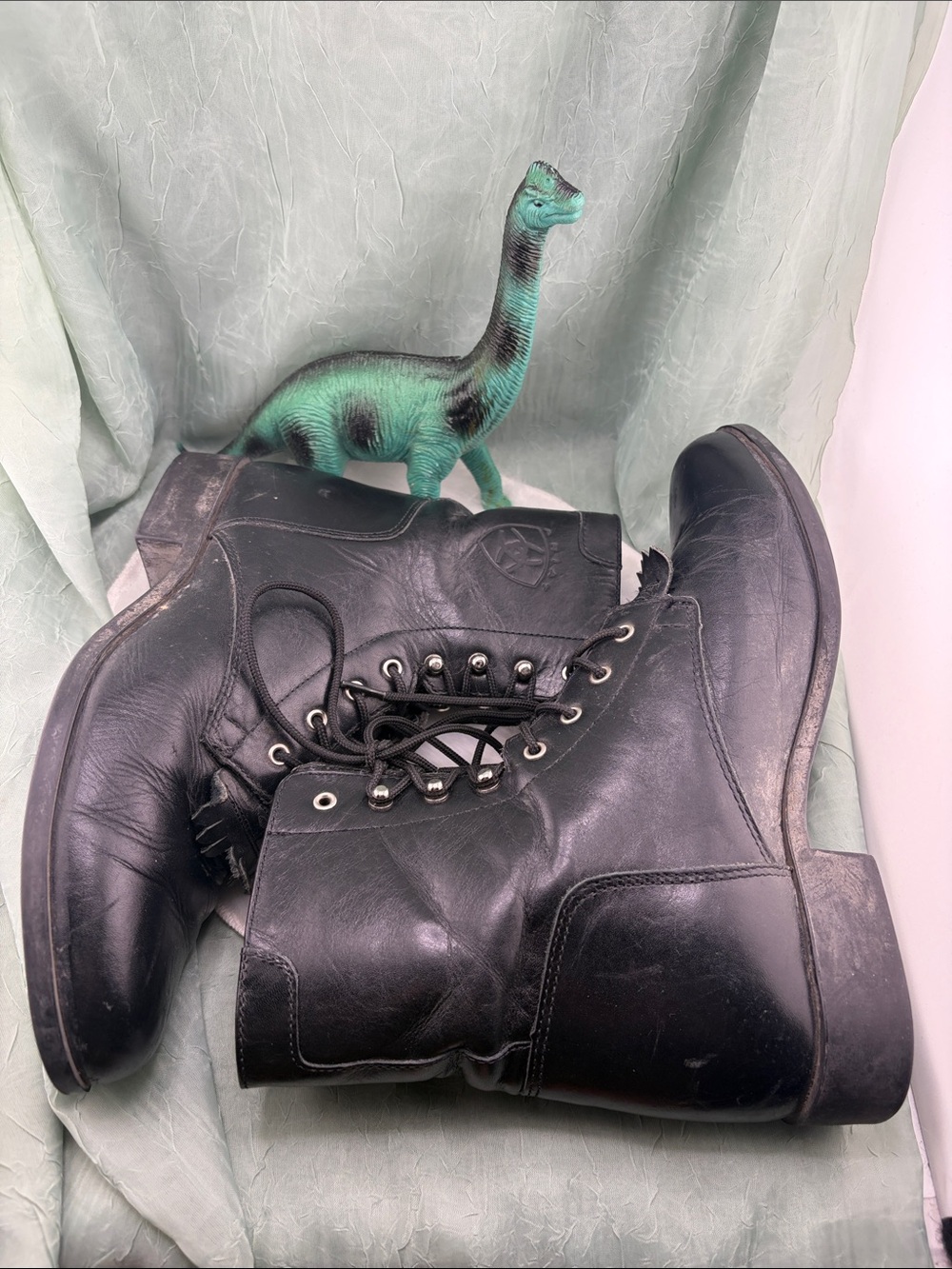 Ariat ATS Advance Torque Embroidered Kiltie Western Boots Black Leather | 8.5 - Picture 5 of 17